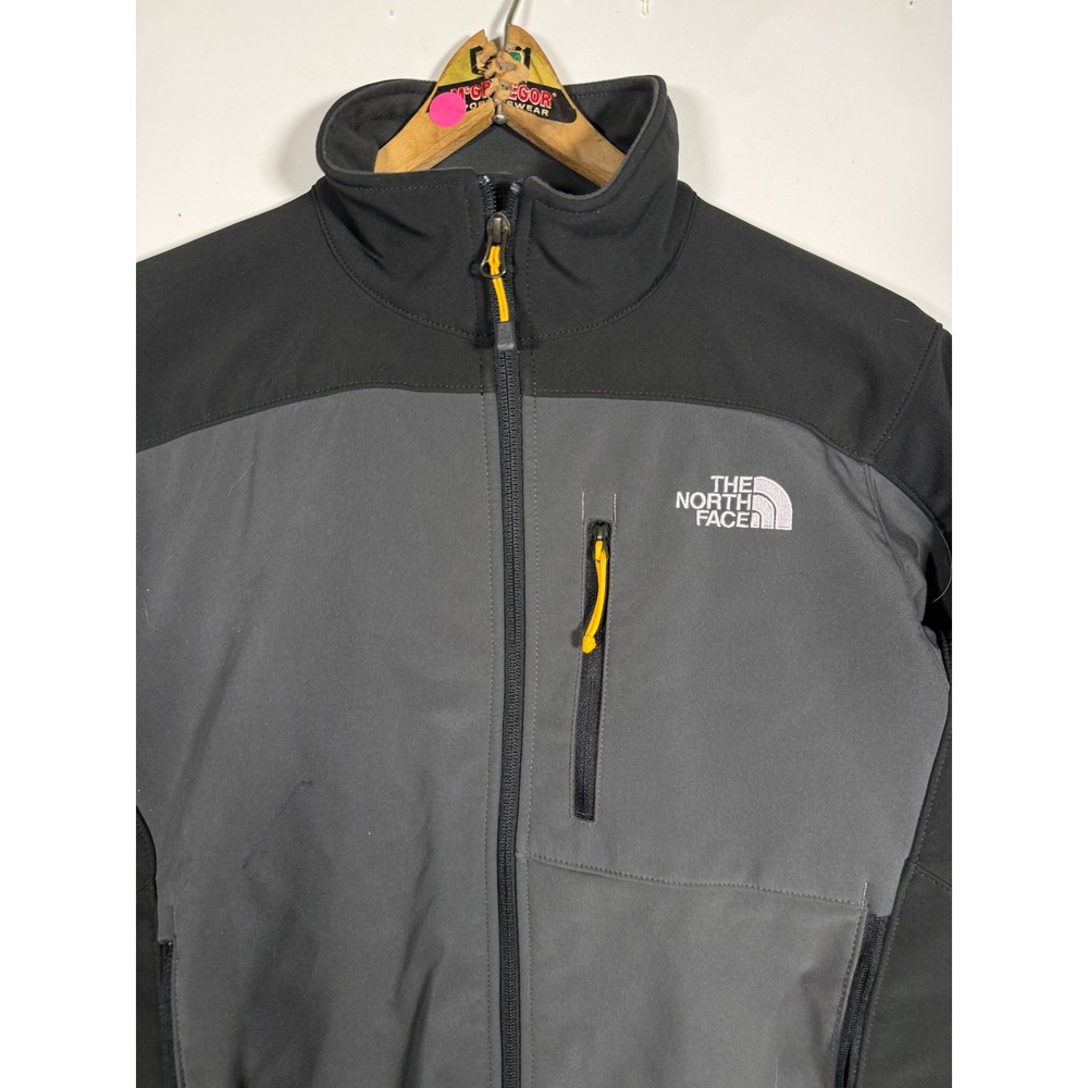 The North Face Mens Apex Bionic Softshell Jacket Grey Black S P Full Zip FLAW